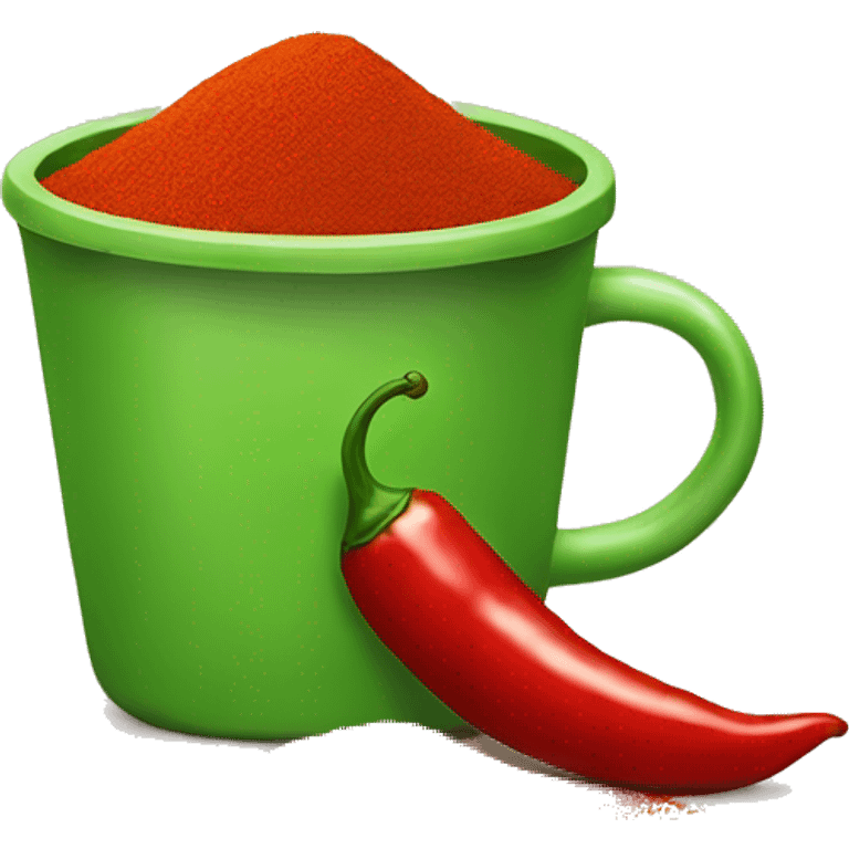 Chilli powder with cup emoji