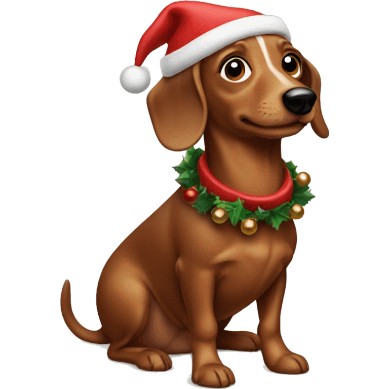 Christmas wiener dog emoji