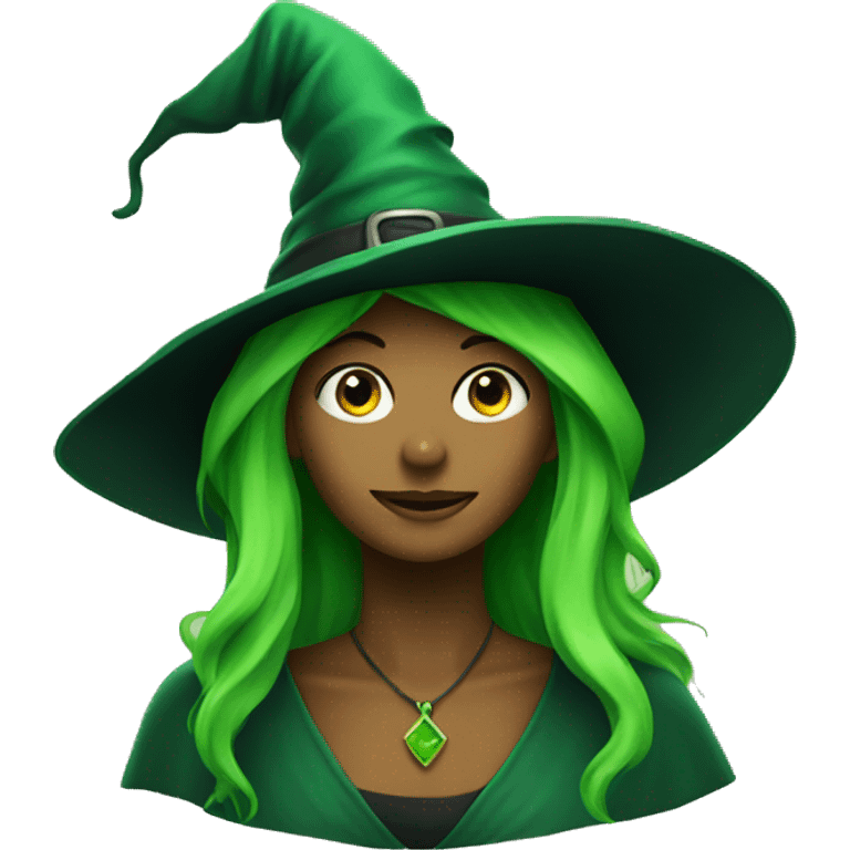 green witch with hat emoji