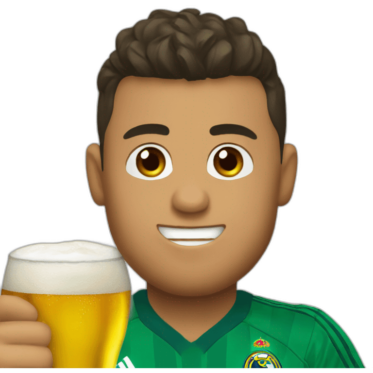 Ronaldo drink beer emoji