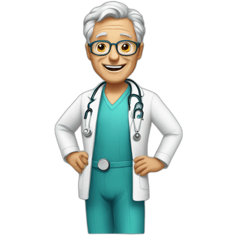 old happy doctor emoji