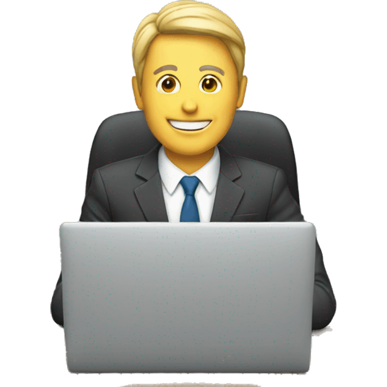 businessman on computer emoji