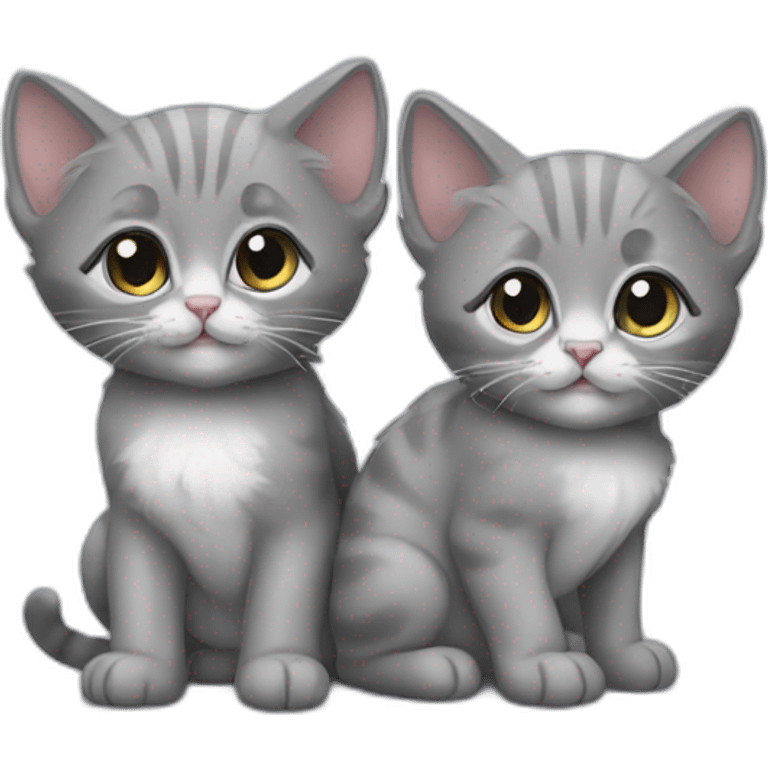 two full gray kittens  emoji