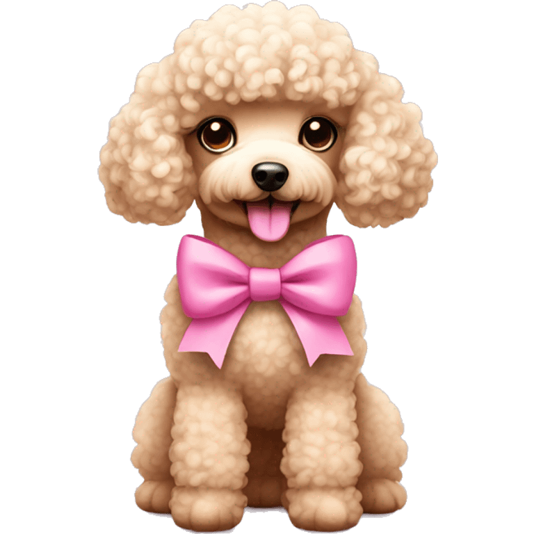 cute poodle pink bow emoji