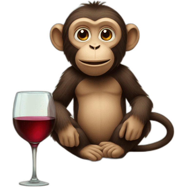 Monkey with glass of wine  emoji