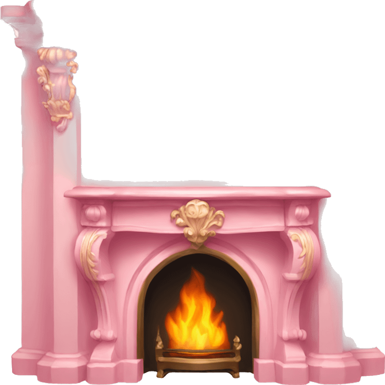 light pink baroque fireplace  emoji