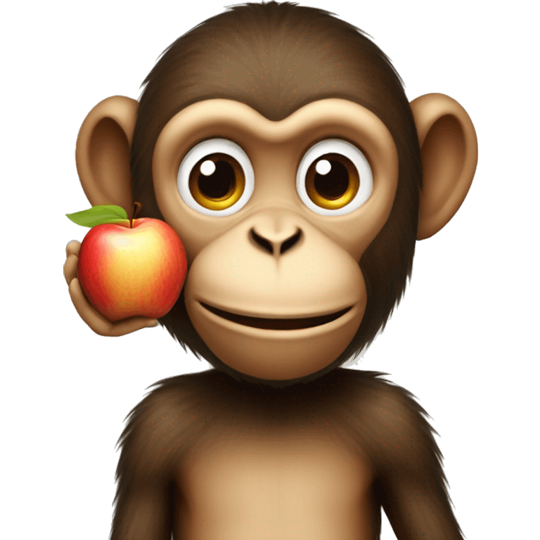 monkey with a apple emoji