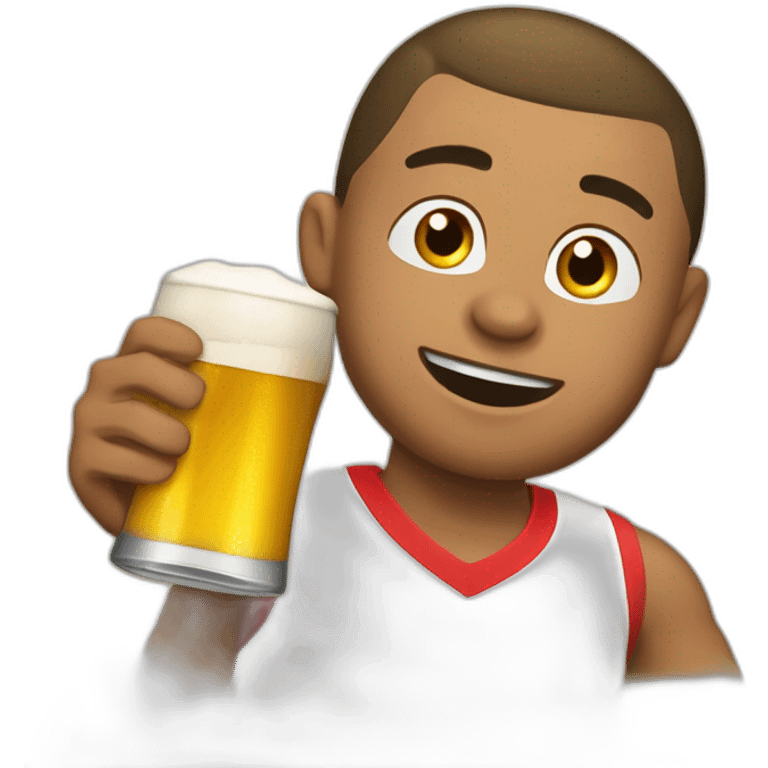 Mbappe qui boit une bière emoji