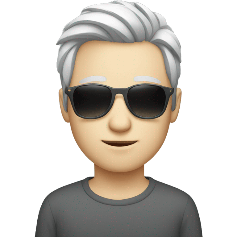 Young pale man with sunglasses and grey hair emoji