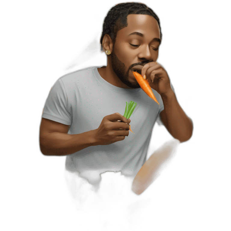 kendrick lamar eating a carrot emoji