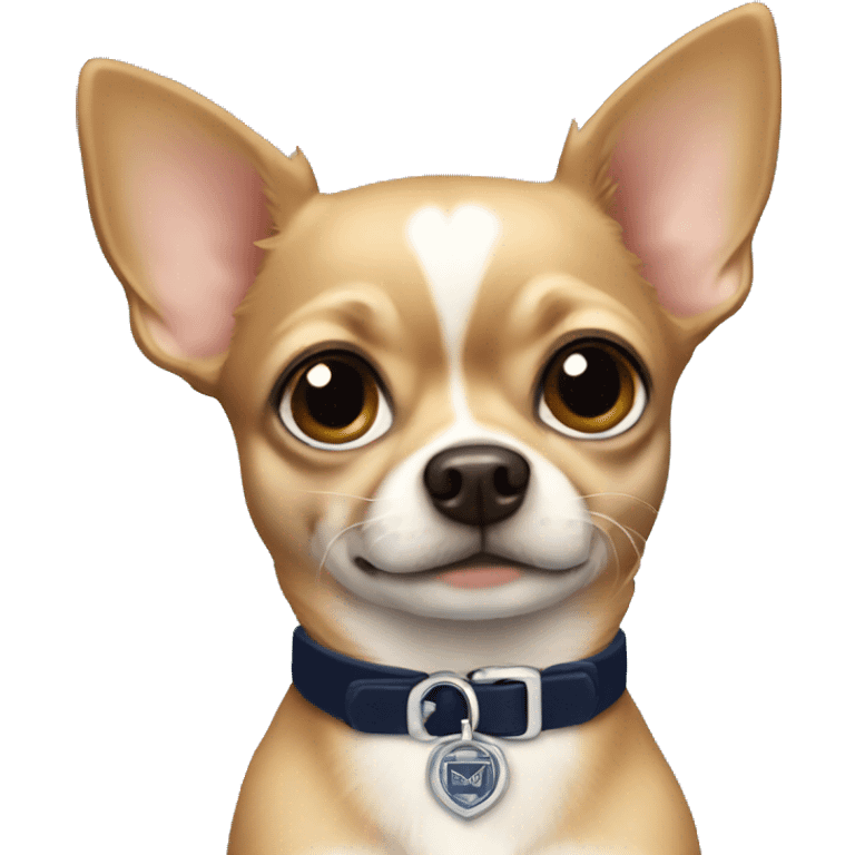 Chihuahua with a navy blue collar emoji