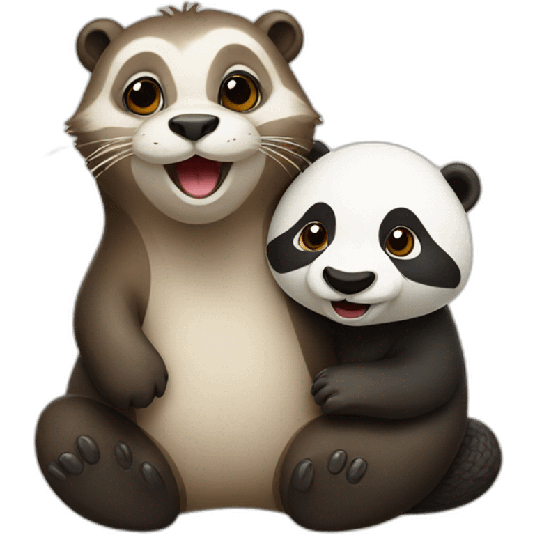 Loutre avec un panda emoji