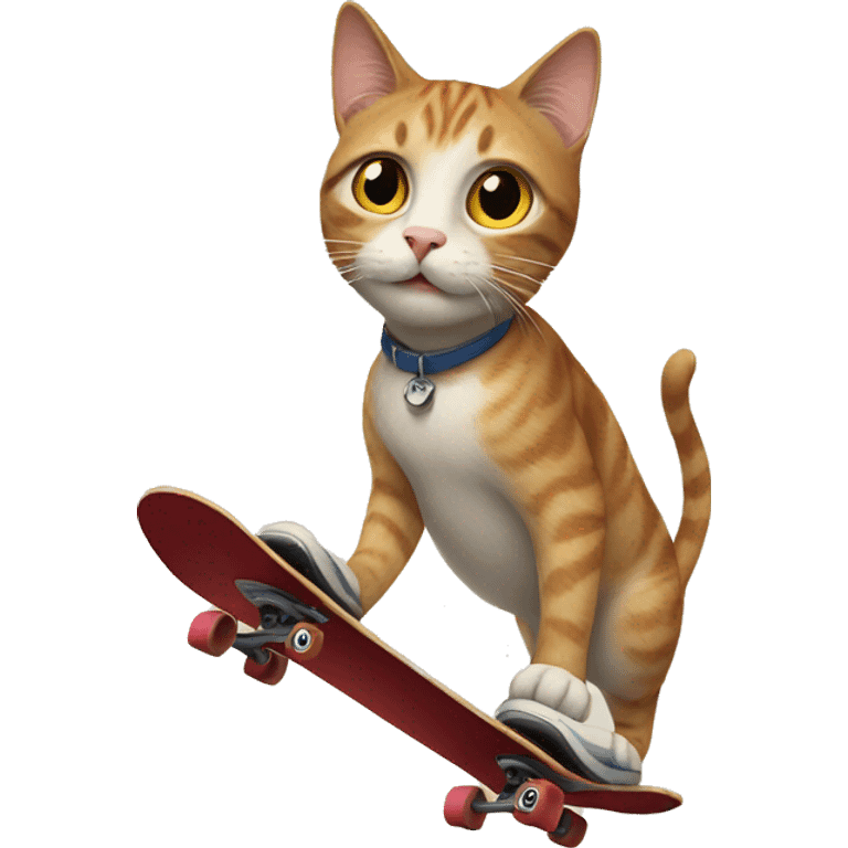 Cat riding a skateboard  emoji