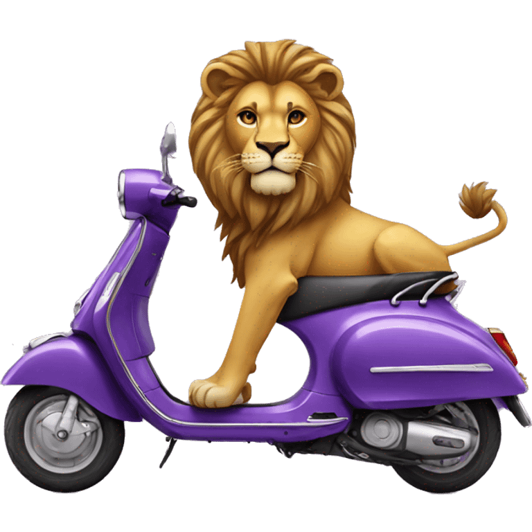 a lion on a purple vespa emoji