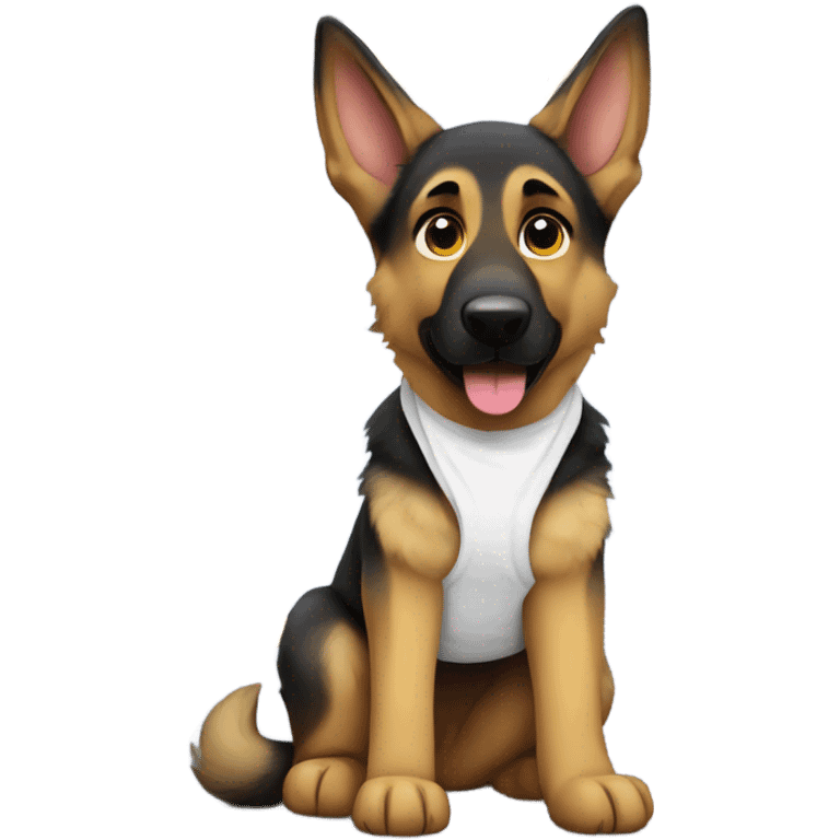 German shepherd wearing a diaper emoji