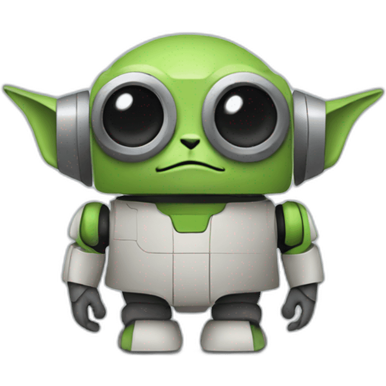 cute robot with yoda ears emoji