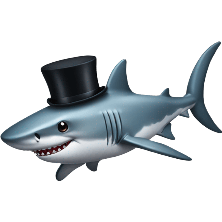 Shark with top hat emoji