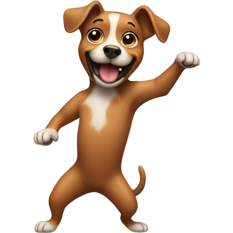 A dog dancing emoji