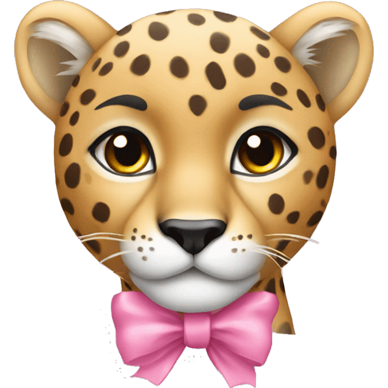 Cheetah with pink bow emoji