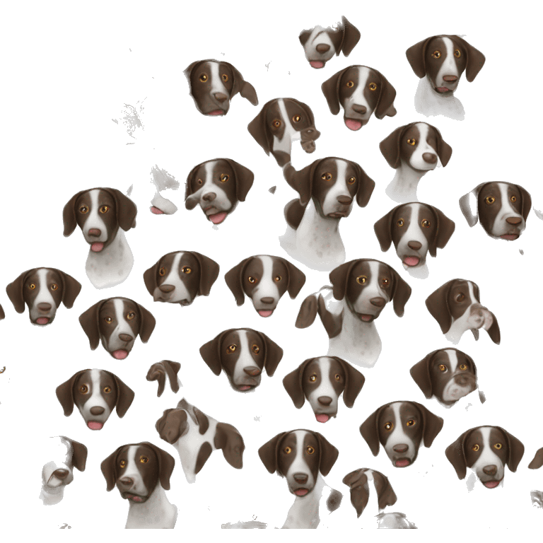 German shorthaired pointer black and white emoji