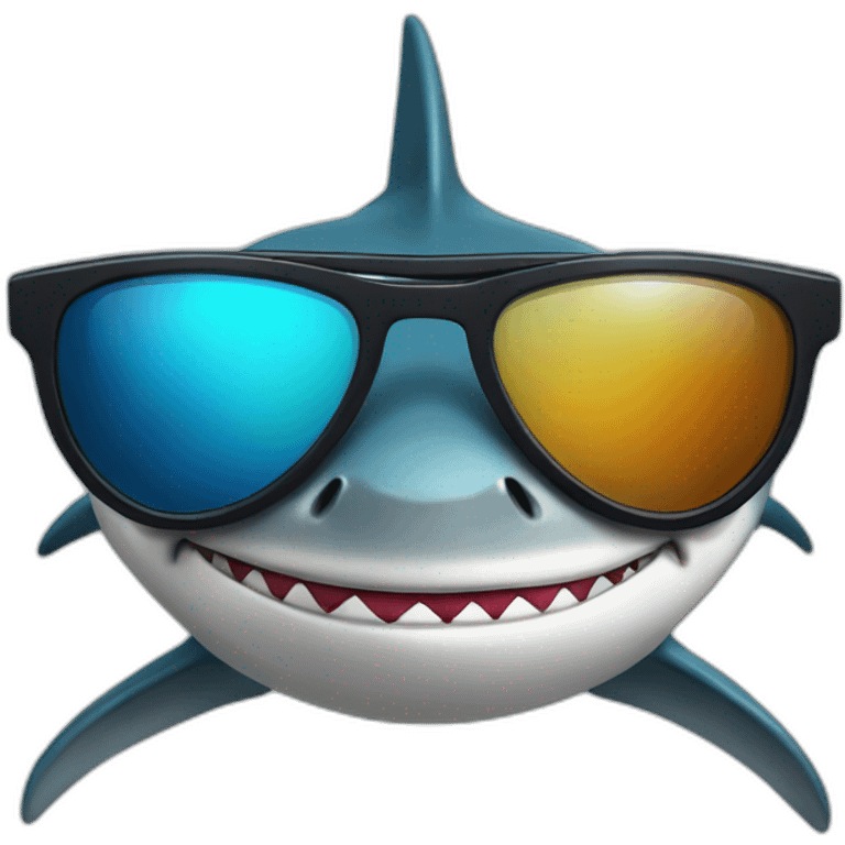 Shark with sunglasses on his eyes emoji