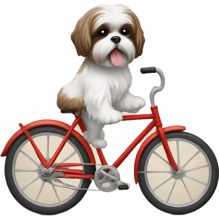 Shih Tzu riding a bike emoji