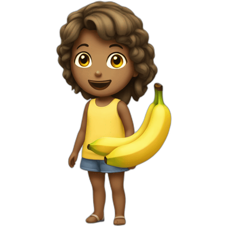 Une fille qui mange une banane emoji