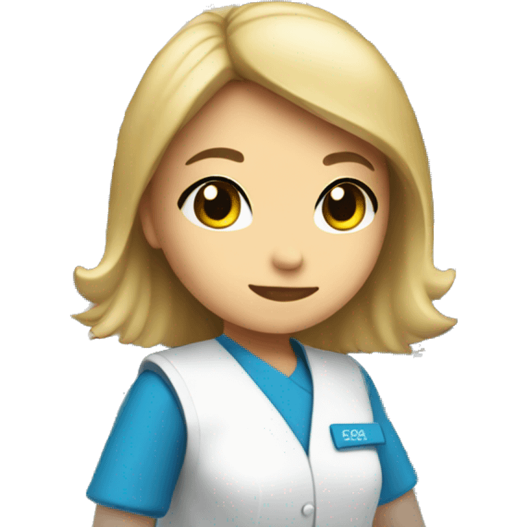 Girl pharmacy dispenser in blue uniform  emoji