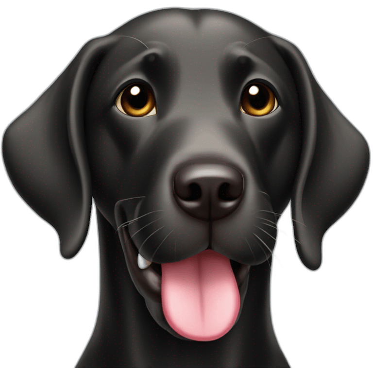 Black Labrador's head with the tongue out emoji