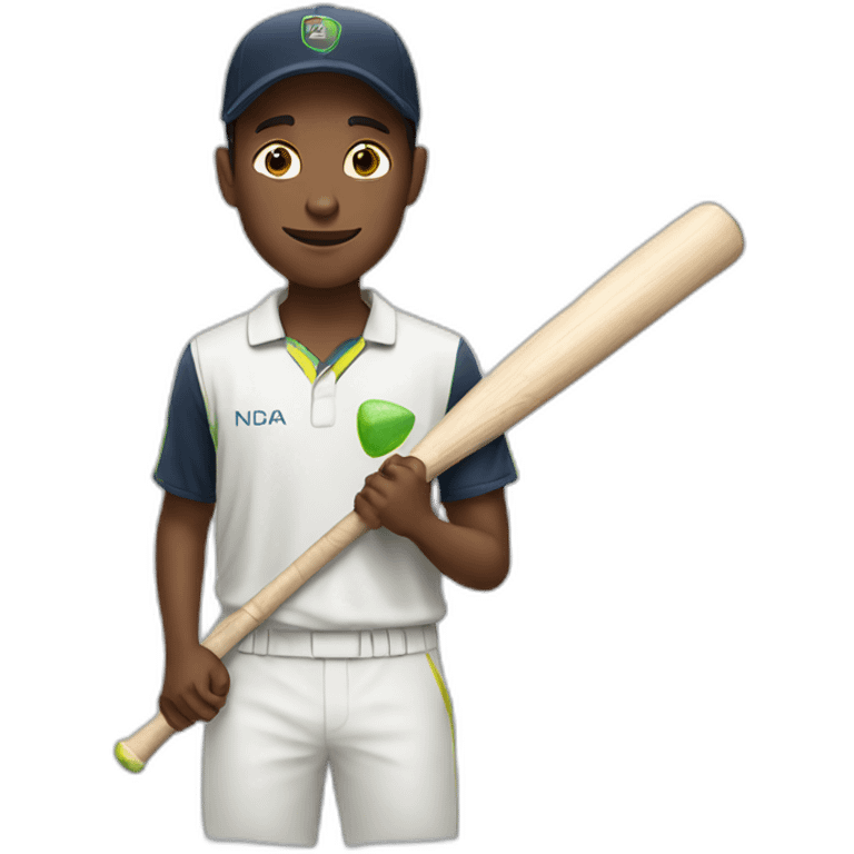 Boy with cricket bat emoji