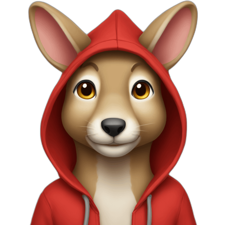 kangourou with red hoodies emoji