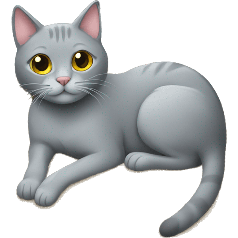 grey cat in litter box emoji