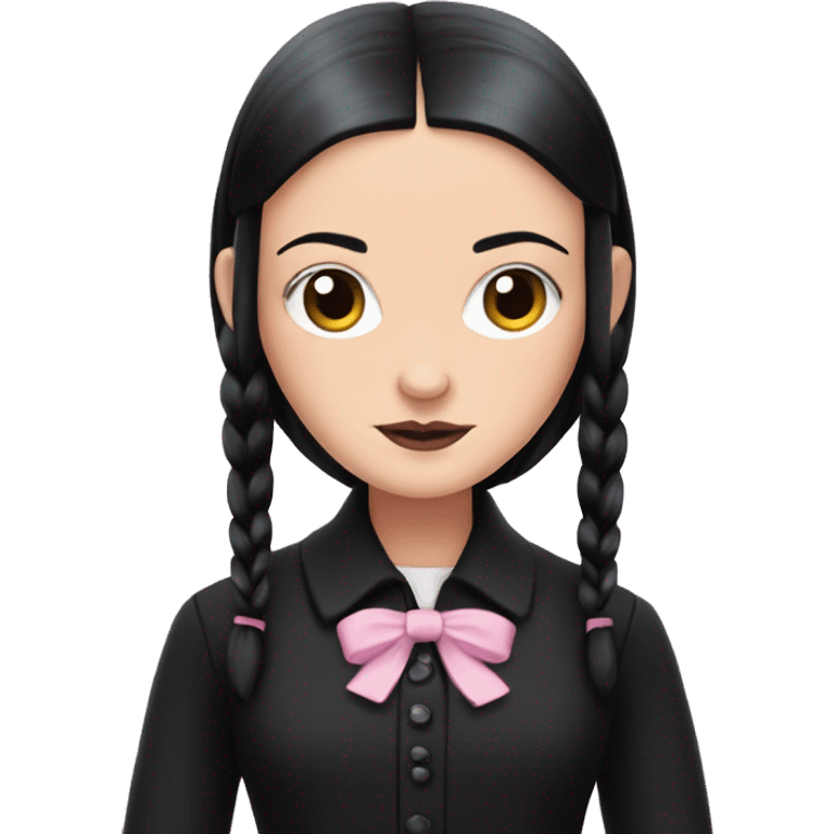 Wednesday Addams in pink emoji