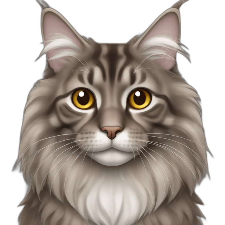 brown and grey Maine Coon cat emoji