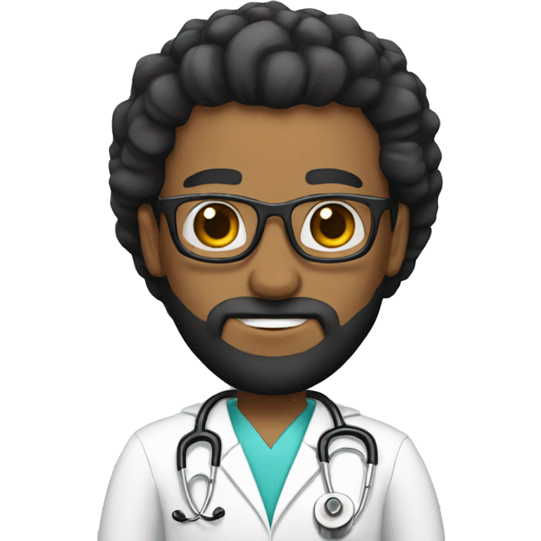 Bald doctor crown black beard emoji