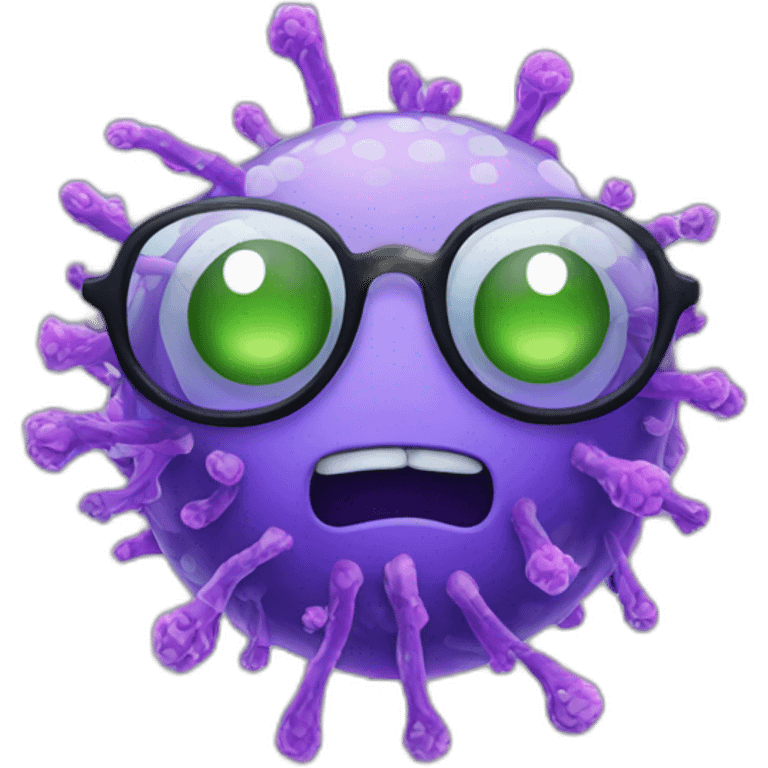 Bacteria with glasses emoji