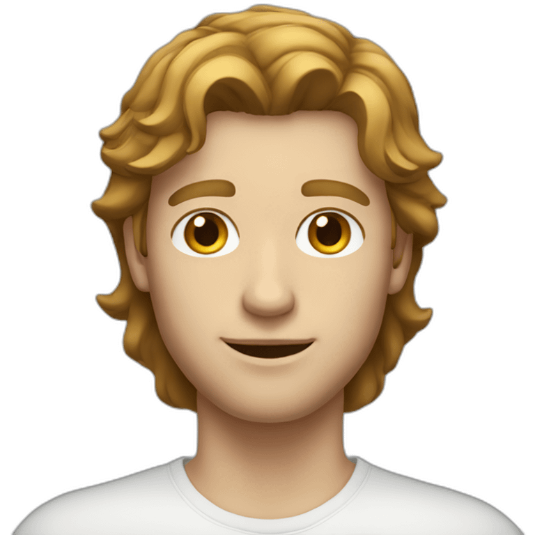 white male with medium long brown hair emoji