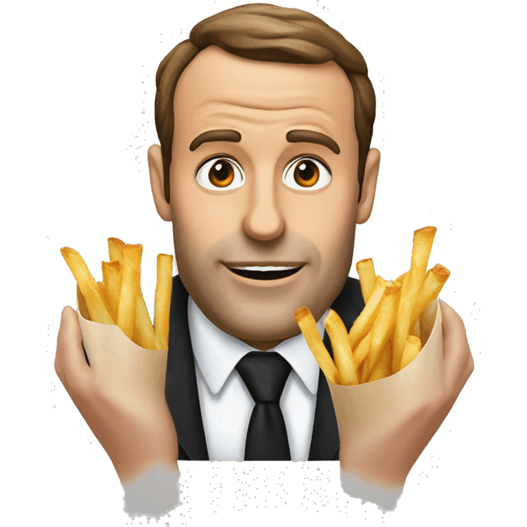 Macron mange des frites  emoji