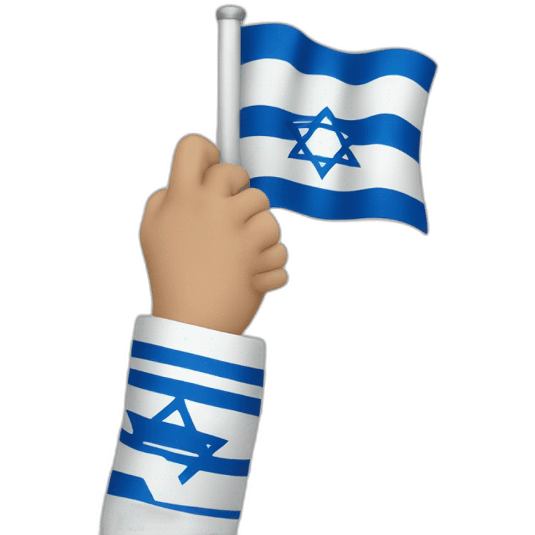 Hand holding Israeli flag emoji