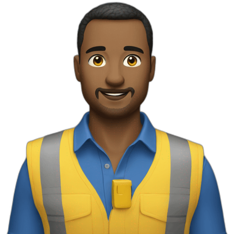 Ikea coworker blue shirt and yellow vest emoji