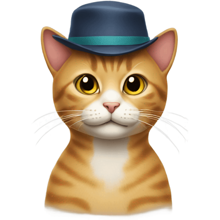 Cat wearing a hat emoji