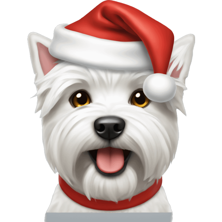 Westie dog Santa hat emoji