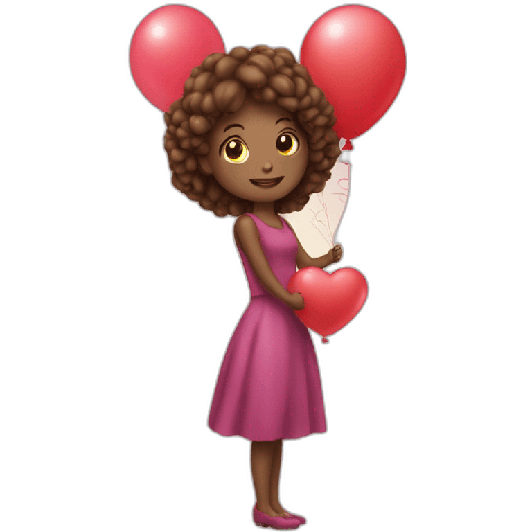 Lady in hand love, balloon emoji