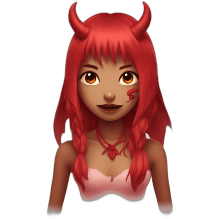 ahagao red demon girl emoji