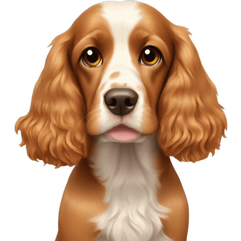 Cocker spaniel and ginger hair girl emoji