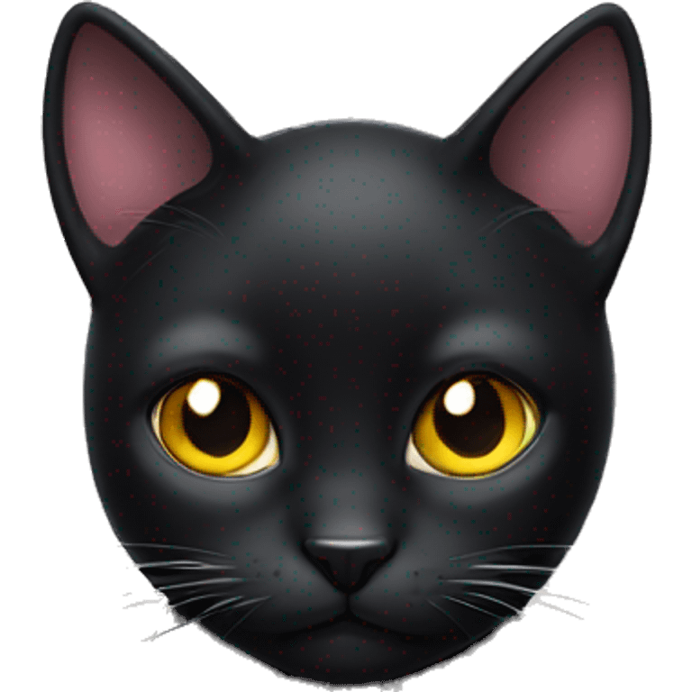 Black cat with love eyes emoji