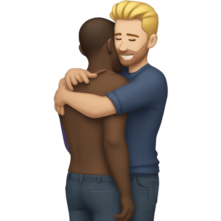 gay men hug emoji