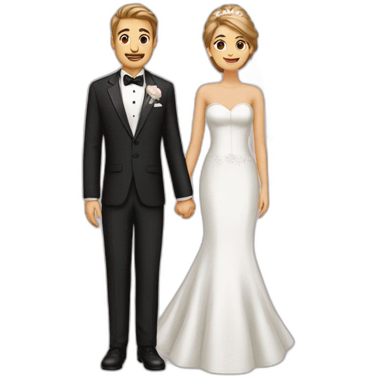 Husband and wife wedding dress suit emoji