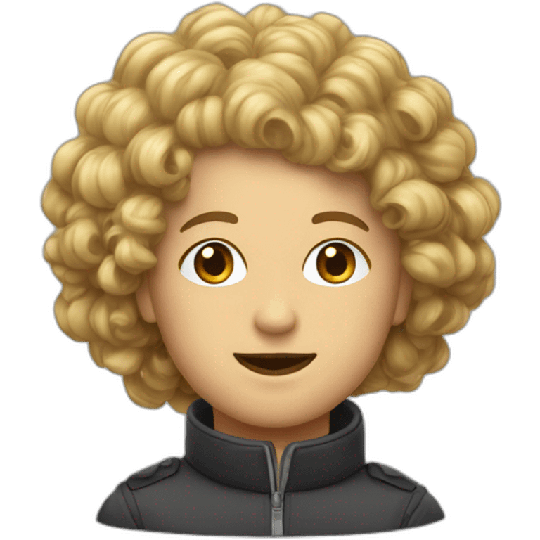 Espion cheveux bouclés emoji