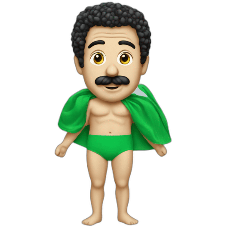 Borat green bathing suit waving emoji